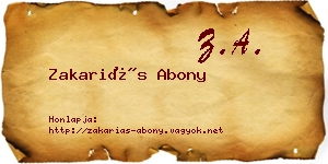 Zakariás Abony névjegykártya